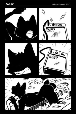 ambiguous_gender amplifier bass_guitar guitar masturbation musical_instrument plucked_string_instrument sex_toy solo string_instrument toying_self vaginal vaginal_masturbation misterkittens domestic_cat felid feline felis mammal 2017 2:3 comic hi_res monochrome