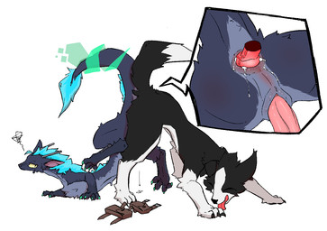 anal anal_knotting anal_penetration animal_genitalia animal_penis annoyed anus ass_to_ass ass_up black_body black_claws black_fur blue_body blue_claws blue_fur blue_mane bodily_fluids canine_genitalia canine_penis claws cum cum_drip cum_in_ass cum_inside dripping duo erection feral feral_on_feral feral_penetrated feral_penetrating feral_penetrating_feral fur genital_fluids genital_slit genitals happy horn interspecies knot knot_hanging knotted_penis knotting male male/male male_penetrated male_penetrating male_penetrating_male mane penetration penile penile_penetration penis perineum pink_anus pink_penis purple_anus sex sweat sweatdrop tongue tongue_out vein veiny_penis white_body white_fur yellow_eyes gagaga_ram mythology border_collie canid canine canis collie domestic_dog dragon furred_dragon furred_scalie herding_dog mammal mythological_creature mythological_scalie pastoral_dog scalie sheepdog wingless_dragon