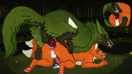 all_fours anal anal_orgasm anal_penetration animal_genitalia animal_penis anthro anthro_on_feral anthro_penetrated anus balls bestiality black_body black_fur bodily_fluids canine_genitalia canine_penis close-up countershade_balls countershade_genitalia countershade_neck countershade_torso countershading cum cum_from_ass cum_in_ass cum_inside cum_on_ground cum_while_penetrated cumshot cutaway detailed_background dipstick_tail drooling duo ejaculation erection felching feral feral_penetrating feral_penetrating_anthro from_behind_position fur genital_fluids genitals green_body green_fur hands-free knot knotted_penis leaking_cum looking_pleasured male male/male male_anthro male_feral male_penetrated male_penetrating male_penetrating_male male_rimming_male markings mating_grip mounting multi_tail nude nude_anthro nude_male open_mouth oral orange_body orange_fur orgasm orgasm_face outside_sex pawpads penetration penile penile_penetration penis penis_in_ass pink_penis raised_tail red_penis rimming saliva sex sheath tail tail_markings teeth tongue tongue_out top_hole white_body white_fur yellow_eyes meldritchhorror sunoth canid canine canis fox mammal wolf 16:9 2019 4k absurd_res hi_res widescreen