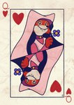 2022 anthro black_eyes canid canine card choker clothed clothing conditional_dnp cute_fangs disney female flower fox fox-pop fur heart_symbol hearts_(suit) jewelry maid_marian mammal necklace orange_body orange_fur plant playing_card playing_card_template queen_of_hearts_(card) red_body red_fox red_fur robin_hood_(disney) solo symmetry symmetry_(rotational) true_fox