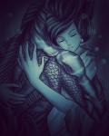 duo eyes_closed female hair hug male teeth underwater water donovan288 guillermo_del_toro the_shape_of_water eliza_esposito the_asset_(the_shape_of_water) animal_humanoid fish fish_humanoid human humanoid mammal marine marine_humanoid 4:5 digital_media_(artwork)