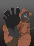 5_toes anthro barefoot blue_eyes breasts claws feet female foot_focus humanoid_feet looking_at_viewer plantigrade soles solo spread_toes toe_claws toes wrinkled_feet wrinkles pinwin microsoft the_elder_scrolls the_elder_scrolls_online khamira felid khajiit mammal hi_res