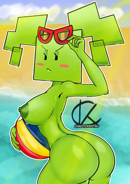 5_fingers areola ball beach beach_ball big_breasts big_butt black_eyes blue_sky blush blush_stickers breasts butt cloud eyelashes eyewear eyewear_on_head eyewear_only female female_humanoid fingers glistening glistening_areola glistening_breasts glistening_butt glistening_eyelids glistening_lips green_areola green_body green_breasts green_butt green_eyelids green_hair green_nipples green_skin hair half-closed_eyes holding_beach_ball holding_object inflatable lips looking_at_viewer looking_back looking_back_at_viewer narrowed_eyes nipple_outline nipples not_furry nude nude_female nude_humanoid outline outside pigtails pink_blush red_eyewear red_sunglasses sea sky solo square_(anatomy) square_head sunglasses sunglasses_on_head sunglasses_only text thick_thighs water wet wet_body wet_butt wet_hair white_clouds white_outline chaotickentro mario_bros nintendo paper_mario mimi_(paper_mario) humanoid 2025 absurd_res artist_name digital_media_(artwork) hi_res watermark