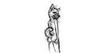 anthro butt female looking_at_viewer rear_view solo young young_anthro southnorth hyena mammal monochrome