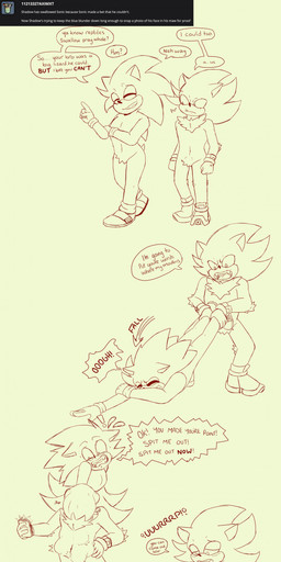 abdominal_bulge anthro belly big_belly dialogue duo forced male male/male male_anthro male_pred oral_vore same_size_vore speech_bubble text unwilling_prey vore badfoxxxrage sega sonic_the_hedgehog_(series) shadow_the_hedgehog sonic_the_hedgehog eulipotyphlan hedgehog mammal absurd_res english_text hi_res