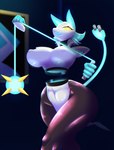 anthro big_breasts breasts cable_tail female flail floating_hands looking_at_viewer machine melee_weapon nipple_outline not_furry socket solo text thick_thighs weapon white_body wide_hips yellow_eyes r0siearts deltarune undertale_(series) tasque_manager felid mammal robot 2022 absurd_res hi_res signature