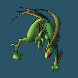 all_fours ambiguous_gender anthro green_body leaf leaf_hair leaf_tail multicolored_body plant plant_hair pseudo_hair red_body semi-anthro solo tail two_tone_body signet nintendo pokemon generation_3_pokemon grovyle pokemon_(species) 1:1 digital_media_(artwork) hi_res