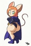 anthro big_butt breasts butt clothed clothing female freckled_butt freckles huge_butt looking_at_own_butt looking_back looking_down solo thick_thighs tansau dc_comics raven_(dc) teffan_strayfield mammal mouse murid murine rodent 2023 hi_res