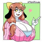accessory anthro big_breasts blush blush_stickers bow_ribbon breasts brown_hair centered_hair_bow cleavage clothed clothing collarbone cute_fangs eyebrow_through_hair eyebrows fangs female hair hair_accessory hair_bow hair_ribbon huge_breasts long_hair open_mouth open_smile pink_clothing pink_sweater pink_topwear ribbons smile solo sweater teeth text topwear translucent translucent_hair yellow_eyes yellow_hair_bow brian12 holly_applebee canid canine canis domestic_dog mammal 2019 artist_name bust_portrait digital_drawing_(artwork) digital_media_(artwork) english_description portrait