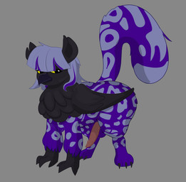 animal_genitalia animal_penis balls big_balls big_butt black_body black_feathers butt claws ears_up feathers feline_genitalia feline_penis feral fluffy fluffy_tail genitals hair hair_over_eyes male paws penis purple_body simple_background solo standing tail wide_hips yellow_eyes villegreen hasbro my_little_pony mythology avian felid feline gryphon mammal mythological_avian mythological_creature absurd_res hi_res
