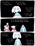 aftertale ambiguous_gender animated_skeleton black_background bone chara_(undertale) clothing coat comic dialogue english_text frisk_(undertale) geno_sans_(aftertale) human humanoid loverofpiggies mammal not_furry papyrus_(undertale) sans_(undertale) scarf simple_background skeleton text topwear undead undertale undertale_(series)