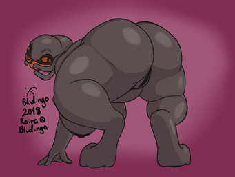big_breasts big_butt breasts bubble_butt butt female genitals looking_at_viewer looking_back looking_back_at_viewer mandibles nipples nude solo vulva bludingo raira_hora thefemininesangheili halo_(series) microsoft xbox_game_studios alien humanoid sangheili 4:3