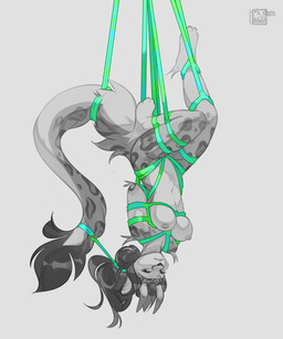 4_toes anthro areola bdsm biped bondage bound breasts countershade_torso countershading feet female fur hair horn looking_at_viewer navel nipples nude nude_anthro nude_female restraints rope rope_bondage simple_background solo spots suspension suspension_bondage toes upside_down cordi li_ying_(noxeria) felid feline mammal pantherine snow_leopard 2026 digital_drawing_(artwork) digital_media_(artwork) hi_res