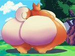 anthro ball belly belly_jiggle big_belly big_butt big_cheeks big_moobs black_nose blue_sky bottom_heavy butt butt_jiggle chubby_cheeks cloud curvy_figure eyes_closed grass huge_belly huge_butt huge_cheeks huge_moobs huge_thighs hyper hyper_belly hyper_butt hyper_moobs hyper_thighs jiggling looking_back male moobs morbidly_obese morbidly_obese_anthro morbidly_obese_male multicolored_body obese obese_anthro obese_male orange_body orange_ears orange_tail outside overweight overweight_anthro overweight_male plant rear_view shrub sky solo tail tan_body tan_inner_ear tan_tail tennis_ball thick_thighs tree two_tone_body two_tone_tail voluptuous voluptuous_male adansin fede_(adansin) canid canine canis domestic_dog mammal shiba_inu spitz 2024 2d_animation 4:3 animated colored digital_media_(artwork) loop shaded short_playtime