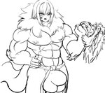 5_fingers abs anthro balls_outline biceps big_bulge bottomwear bulge claws clothed clothing costume_transformation cross-popping_vein detailed_bulge female femboy finger_claws fingers fur genital_outline genitals hair huge_bulge looking_at_viewer male mask muscular muscular_anthro muscular_femboy neck_tuft nipples open_mouth pants pants_only pecs penis simple_background skinsuit solo standing tail teeth tight_clothing tuft white_background wolf_mask toiletghost capcom darkstalkers mythology jon_talbain canid canine canis human mammal mythological_canine mythological_creature werecanid werecanine werecreature werewolf wolf 2024 digital_media_(artwork) monochrome portrait sketch three-quarter_portrait