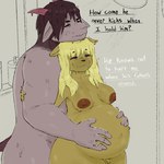 2_horns 5_fingers anthro anthro_on_anthro areola asking asking_another balls bathing belly big_areola big_belly big_breasts big_butt blonde_hair blue_eyes breasts brown_areola brown_balls brown_body brown_fur brown_hair brown_nipples brown_penis brown_tail butt dialogue digit_ring duo ears_down eyebrow_through_hair eyebrows eyes_closed femboy fingers flaccid foreskin fur genitals glistening glistening_areola glistening_belly glistening_body glistening_breasts glistening_butt glistening_genitalia glistening_hair glistening_nipples glistening_penis glistening_thighs gold_ring grey_background grey_body grey_fur gynomorph gynomorph/male hair half-closed_eyes hand_on_another's_belly hand_on_arm hand_on_belly holding_another holding_belly holding_partner horn huge_belly huge_thighs humanoid_genitalia intersex intersex/male jewelry long_hair male medium_hair multicolored_body multicolored_fur muscular muscular_anthro muscular_male narrowed_eyes navel nipples nude penis pivoted_ears pregnant pregnant_anthro pregnant_male red_horn ring showering showering_together simple_background small_balls small_penis smile tail talking_to_another talking_to_partner tan_hair text thick_thighs translucent translucent_hair two_tone_body two_tone_fur underline wedding_ring wet wet_body wet_fur wet_hair white_sclera neeno neeno_(character) zeph_(imaaahorny) bovid caprine domestic_cat felid feline felis goat mammal 1:1 colored digital_drawing_(artwork) digital_media_(artwork) english_text hi_res shaded male_(lore)