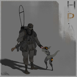 ambiguous_gender anthro armor assault_rifle backpack boots bulletproof_vest candy chocolate chocolate_bar clothed clothing dessert duo flak_jacket food footwear fully_clothed gas_mask grey_background gun headgear helmet machine male mask military_uniform orange_eyes ranged_weapon rifle shoes simple_background standing uniform weapon ace0t0nic human mammal protogen 1:1 absurd_res hi_res