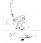 action_pose anthro armor big_ears bottomwear clothing headgear helmet hockey hockey_mask hockey_puck hockey_stick ice_hockey long_tail male mask pants pose shorts shorts_over_pants skating solo sport sports_mask sportswear tail robin_dassen european_mythology mythology twin_dragons_(webcomic) kai_(twin_dragons) dragon mythological_creature mythological_scalie scalie western_dragon skates_(disambiguation) absurd_res hi_res monochrome