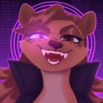 anthro binary_code clothing fangs female glowing glowing_eyes jacket sinister smile smiling_at_viewer solo teeth topwear sheol_(artist) helena_(bonk6) hyena mammal 1:1 absurd_res digital_media_(artwork) hi_res