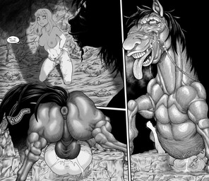 animal_genitalia anus areola backsack balls bestiality big_butt bodily_fluids breasts broken_rape_victim butt cum cum_inside cum_through duo equine_anus equine_genitalia female female_human feral forced forced_bestiality genital_fluids genitals human_penetrated interspecies larger_male male male/female manga_style medium_breasts muscular muscular_feral muscular_male nipples penetration perineum puffy_anus rape rear_view sex size_difference smaller_female smaller_human smaller_penetrated sweat sweaty_breasts thick_thighs top_hole ugly_bastard vaginal vaginal_penetration vulva kokobiel berserk_(series) farnese_de_vandimion rape_horse_(berserk) equid equine human mammal monster absurd_res comic hi_res monochrome