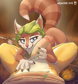 4_fingers acorn anthro anthro_on_anthro ass_up bedroom_eyes bite biting_lip blue_eyes bound branch brown_body brown_fur claws duo erection eye_markings faceless_anthro faceless_character faceless_male female fingers flat_chested food forest fruit fur genitals hand_on_penis hood humanoid_genitalia humanoid_penis inner_ear_fluff interspecies leaf looking_at_viewer male male/female markings mostly_nude multicolored_body multicolored_fur narrowed_eyes nude nut_(fruit) penis pink_nose plant seductive striped_markings striped_tail stripes tail tail_markings tan_body tan_fur tree tuft two_tone_body two_tone_fur weapon white_body white_fur yellow_body yellow_fur negativedye dota valve valve_corporation gondar_the_bounty_hunter hoodwink_(dota) felid mammal rodent sciurid tree_squirrel hi_res