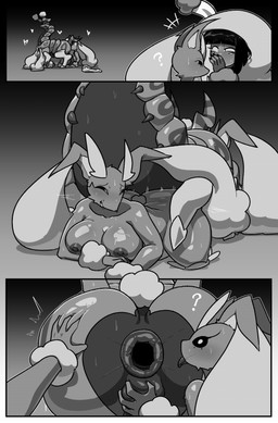 anthro anthro_on_feral anthro_penetrated anus areola bestiality big_breasts biped black_hair blush bodily_fluids breasts butt butt_grab female female_anthro female_penetrated feral feral_penetrating feral_penetrating_anthro hair hand_on_butt heart_symbol humanoid_hands male male/female male_feral male_humanoid male_penetrating male_penetrating_female nipples nude nude_anthro nude_female open_mouth penetration question_mark sex sweat sweatdrop sweaty_breasts sweaty_butt tongue tongue_out cuchuflin nintendo pokemon andre_(cuchuflin) animal_humanoid arachnid arachnid_humanoid arthropod arthropod_humanoid generation_4_pokemon generation_5_pokemon humanoid lopunny pokemon_(species) scolipede absurd_res comic greyscale hi_res monochrome