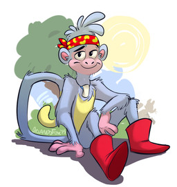 accessory anthro anthrofied biped black_eyes blue_body blue_fur boots clothed clothing day dipstick_tail footwear fur headband jewelry looking_at_viewer male markings mostly_nude multicolored_tail necklace outside pink_body pink_skin plant red_boots red_clothing red_footwear shoes simple_background sitting smile solo sun tail tail_markings toony tree yellow_body yellow_fur orlandofox cc-by-nc-nd creative_commons dora_the_explorer boots_(dora_the_explorer) haplorhine mammal monkey primate 2015 digital_media_(artwork)