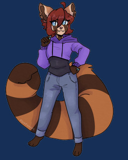 anthro barefoot blue_eyes bottomwear brown_body brown_fur clothing feet female fingerpads fur hair hoodie looking_aside pants pawpads purple_clothing purple_hoodie purple_topwear red_hair simple_background smile solo standing tail tail_mouth topwear transparent_background unusual_anatomy unusual_tail sammychasity kuma_(sammychasity) ailurid mammal red_panda 4:5 alpha_channel digital_media_(artwork) hi_res
