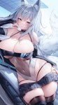 big_breasts blue_eyes blush bottomwear breasts cleavage clothed clothing female skirt solo wide_hips sora72iro_kaba9 azur_lane shinano_(azur_lane) animal_humanoid canid canid_humanoid canine canine_humanoid humanoid mammal mammal_humanoid hi_res