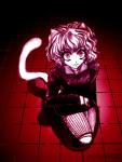 :3 clothed clothing eyelashes female hair kneeling lips red_eyes smile solo mime-kaze hunter_x_hunter neferpitou animal_humanoid cat_humanoid chimera_ant felid felid_humanoid feline feline_humanoid humanoid mammal mammal_humanoid 2014 digital_media_(artwork) hi_res signature