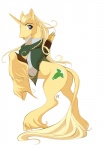 alternate_species arrow_(weapon) blonde_hair blue_eyes butt clothing cutie_mark feral hair hooves horn male on_hind_legs ponification quiver_(object) ranged_weapon simple_background solo tail weapon white_background peritian hasbro j._r._r._tolkien middle-earth_(tolkien) my_little_pony mythology the_lord_of_the_rings legolas equid equine mammal mythological_creature mythological_equine unicorn 2009