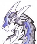 crystal face_focus feral fluffy fur happy male smile solo diablito_(artist) mythology infinite sliv'oth dragon furred_dragon furred_scalie mythological_creature mythological_scalie scalie 2007 hi_res traditional_media_(artwork)