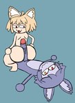 anthro crouching duo female fur genitals hair hot_dogging humanoid_genitalia humanoid_penis intersex intersex/female looking_at_viewer nude penis purple_body purple_fur purple_hair sex unknown_artist tsukihime type-moon arctica_frostbite neco-arc felid hybrid lemur mammal primate strepsirrhine hi_res tagme