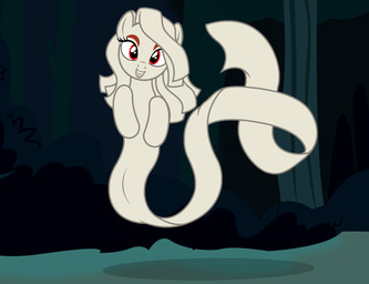cloth dark female floating flying forest grin looking_at_viewer night plant ponification red_eyes smile solo tree badumsquish asian_mythology east_asian_mythology hasbro japanese_mythology my_little_pony mythology fan_character fleece_(oc) animate_inanimate equid equine fabric_creature ghost horse ittan-momen mammal pony spirit yokai absurd_res hi_res