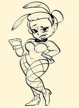 arms_bent bare_shoulders bent_leg big_breasts big_eyes big_iris biped bow_(feature) breasts cleavage clothed clothed_female clothed_humanoid clothing curvy_figure ear_piercing ear_ring eyebrows eyelashes fake_ears fake_rabbit_ears female fingers fishnet_clothing fishnet_legwear fishnet_stockings footwear glistening glistening_eyes hair hair_bun hand_on_hip hand_on_own_hip high_heels hourglass_figure huge_hips humanoid_pointy_ears iris legwear leotard lips looking_at_viewer mature_female mature_humanoid neck_bow no_pupils not_furry open_mouth piercing playboy_bunny pointy_ears pose raised_eyebrow raised_foot ring_piercing shirt_cuffs shoes short_hair solo standing stockings teeth thick_eyelashes thick_thighs three-quarter_view wide_hipped_female wide_hipped_humanoid wide_hips 4chan_anon unknown_artist disney the_owl_house odalia_blight humanoid mammal witch_(the_owl_house) 2025 digital_drawing_(artwork) digital_media_(artwork) full-length_portrait monochrome portrait sepia sketch