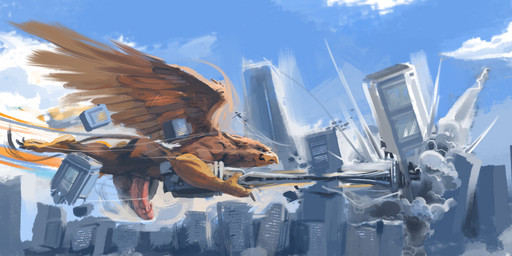 abs anthro beak biceps biped brown_body building building_destruction city city_background city_crushing city_destruction cityscape destruction detailed_background erection feathered_wings feathers flying genitals house humanoid_genitalia macro macro_anthro macro_male male muscular muscular_anthro muscular_male nude outside paws pecs penis rampage sky smile solo tail wings blackestmanamultis mythology carpo avian gryphon mythological_avian mythological_creature hi_res