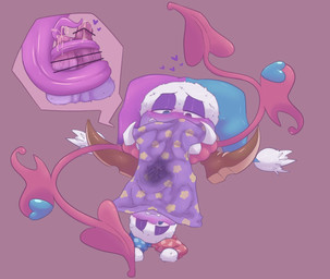 autotonguejob balls bedding bird's-eye_view blanket blue_eyes blush blush_lines bodily_fluids censor_bar censored_genitalia censored_penis clothing cutaway duo erection fool's_hat frottage genital_fluids genitals grey_background hat headgear headwear heart_pupils heart_symbol heterochromia high-angle_view ineffective_censorship larger_male leaking_precum long_tongue looking_pleasured lying male male/male masturbation not_furry on_back one_eye_closed oral oral_masturbation penile penis penises_touching precum precum_on_own_penis precum_stain precum_string purple_balls purple_body purple_eyes purple_penis purple_tongue selfcest sex simple_background size_difference smaller_male square_crossover tongue tongue_out tonguejob under_covers white_fangs wings ariarik_o0 kirby_(series) kirby_super_star kirby_super_star_ultra nintendo marx_(kirby) marx_soul waddling_head 2022 censored english_description