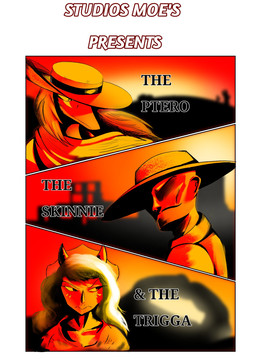 3_horns anthro clothing cosplay cowboy cowboy_hat crossover_cosplay facial_hair facial_horn female frill_(anatomy) group hair hat head_crest head_frill headgear headwear horn long_hair male movie_poster multi_horn mustache nose_horn poster snout trio beltimerperbus cavemanon_studios goodbye_volcano_high ko_op_(game_developer) snoot_game the_good_the_bad_and_the_ugly anon_(snoot_game) fang_(gvh) trish_(gvh) ceratopsian ceratopsid chasmosaurine dinosaur human mammal marginocephalian ornithischian prehistoric_species pterosaur reptile scalie triceratops 2025 crossover hi_res