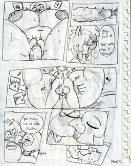 anthro areola balls big_areola big_balls big_breasts big_butt big_nipples blush blush_lines bodily_fluids breasts butt choker dialogue duo facial_hair female floating_heart french_kissing genitals goatee huge_breasts huge_butt internal internal_vaginal jewelry kiss_on_beak kiss_on_lips kissing larger_female male male/female necklace nipples nude nude_anthro nude_female nude_male penetration penis plapping saliva saliva_on_tongue size_difference speech_bubble spread_legs spreading sweat sweaty_body text thick_thighs vaginal vaginal_penetration gunslingeratticus la_pavita_pechugona sega sonic_the_hedgehog_(series) fan_character pavita_pechugona steve-o avian bird eulipotyphlan galliform hedgehog mammal phasianid turkey comic english_text hi_res spanish_text traditional_media_(artwork)
