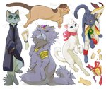 anthro clothing female feral group male male/female graypillow ghibli the_cat_returns natori_(the_cat_returns) natoru prince_lune the_cat_king yuki_(the_cat_returns) domestic_cat felid feline felis mammal 2023 hi_res