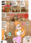 anthro bodily_fluids female pow sweat text deer_bambi chip_'n_dale_rescue_rangers disney chip_(disney) dale_(disney) gadget_hackwrench chipmunk ground_squirrel mammal mouse murid murine rodent sciurid comic english_text