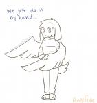 alternate_universe angeltale anthro asriel_dreemurr boss_monster_(undertale) bottomwear bovid caprine clothed clothing comic english_text fan_character fangs feathered_wings feathers fur goat hi_res male mammal pants serpentinesaltern shirt simple_background solo teeth text topwear undertale undertale_(series) wings
