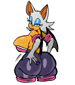 anthro armwear big_breasts big_butt bodysuit boots breasts butt clothing elbow_gloves eyeshadow female footwear fur gloves hand_on_butt hand_on_own_butt handwear huge_butt legwear lipstick looking_back makeup membrane_(anatomy) membranous_wings shoes skinsuit smile solo tan_body thigh_boots thigh_highs tight_clothing white_body white_fur wings henfent sega sonic_the_hedgehog_(series) rouge_the_bat bat mammal 2025 hi_res