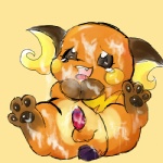 balls bodily_fluids brown_eyes censor_bar chibi cum erection feral genital_fluids genitals ineffective_censorship male paws penis solo young young_feral dango nintendo pokemon generation_1_pokemon mammal pokemon_(species) raichu rodent 1:1 censored low_res