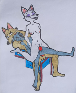 anthro female forced group male mmf trio young pitanga_estrela canid canine canis mammal murid murine rat rodent wolf absurd_res hi_res