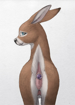 anal anal_masturbation anal_penetration anatomically_correct anatomically_correct_genitalia anatomically_correct_vulva animal_genitalia animal_vulva anus blue_eyes bodily_fluids brown_body brown_fur butt buttplug buttplug_in_ass buttplug_insertion cervine_genitalia cervine_vulva female feral fur gem genital_fluids genitals hooves in_heat jewel_buttplug looking_at_viewer looking_back masturbation nipples nude object_in_ass penetration plug_(sex_toy) plug_insertion presenting presenting_anus presenting_teats presenting_vulva raised_tail seductive sex_toy sex_toy_in_ass sex_toy_insertion solo tail tail_anus teats udders vaginal_fluids vulva white_body white_fur difetra deer mammal 2017 digital_media_(artwork) graphite_(artwork) mixed_media traditional_media_(artwork)