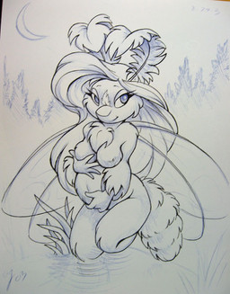 antennae_(anatomy) anthro breasts chest_tuft female fur hair insect_wings moon naturally_censored nipple_tuft non-mammal_breasts nude plant pregnant pregnant_anthro pregnant_female solo tail tree tuft wings megan_giles arthropod insect lepidopteran moth monochrome sketch