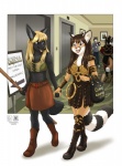 anthro armband armor black_body black_fur black_nose blonde_hair boots bracers brown_body brown_fur brown_hair brown_nose chakram clothing comic_con convention cosplay costume duo_focus elevator event_badge female footwear fur gold_(metal) group hair hotel leather leather_armor male markings melee_weapon navel nerd purple_eyes ring_(marking) ringed_tail shoes striped_markings striped_tail stripes sword tail tail_markings weapon white_body white_fur conditional_dnp kacey tani_da_real avatar:_the_last_airbender nickelodeon xena_warrior_princess ace_(ayukawataur) ace_(kacey) azula_(avatar) gabrielle_(xena) kristania xena bassariscus cacomistle canid canine canis domestic_dog fox husky jackal mammal nordic_sled_dog procyonid spitz 2015 comic