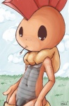 anthro bottomwear clothed clothing cloud flaccid genitals looking_at_viewer male pants penis penis_base pokemorph solo topless undressing iliekbuttz nintendo pokemon generation_5_pokemon pokemon_(species) scrafty 2012 hi_res