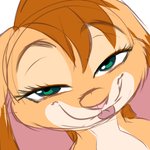 anthro blep female fur green_eyes looking_at_viewer pink_nose smile solo tan_body tan_fur teal_eyes tongue tongue_out aralyre ara_caelum_(aralyre) angora_rabbit domestic_rabbit english_lop lagomorph leporid lop_rabbit mammal oryctolagus rabbit 1:1 headshot_portrait icon portrait